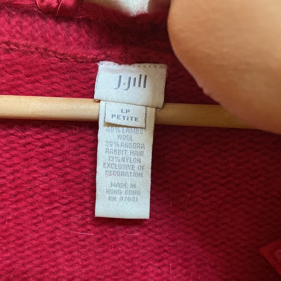 J Jill wool blended red sweater with front open - Picture 2 of 6